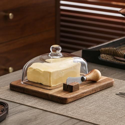 Butter Dish with Knife and Glass Lid