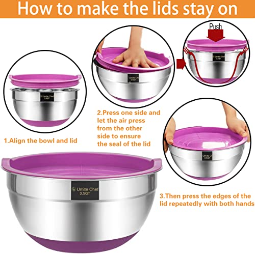 Mixing Bowls with Airtight Lids (Multicolor)