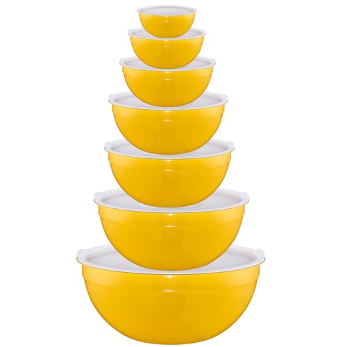 Gold Mixing Bowls with Lids Set of 7