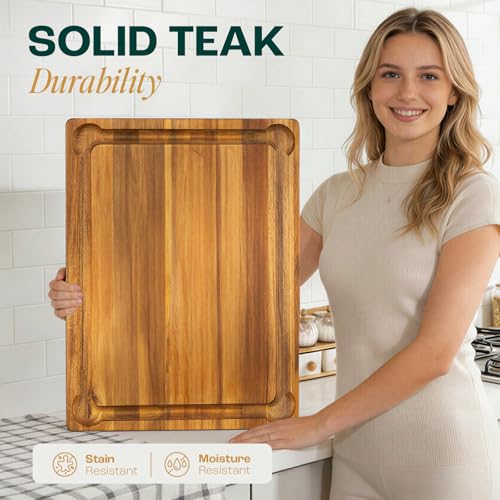 Extra Large Acacia Wood Cutting Board for Kitchen (Acacia / 24"L x 18"W)