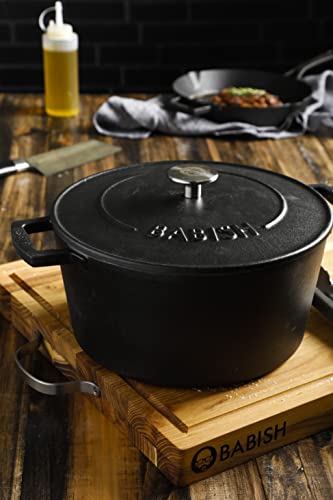 6 Quart Round Enameled Cast Iron Dutch Oven with Lid (Matte Black / Dutch Oven w/Lid (6-Quart))