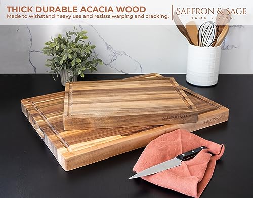 Saffron & Sage Large Wood Cutting Board (16"L x 12"W)