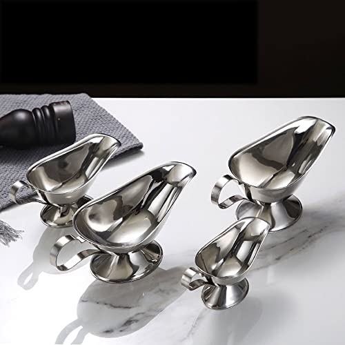 Pour Gravy Into the Dish Sauce Dripless Lip Salt Spice Gravy Boat Kitchen Restaurant Steak Sauce Lip Stainless Steel Sauce Boat Sauce Storage Box Salad Dressing Server