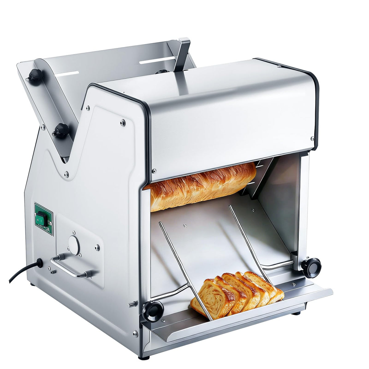 Electric Bread Slicer 370W 1680 Rpm Stainless Steel Counter 12mm 120V (Electric)