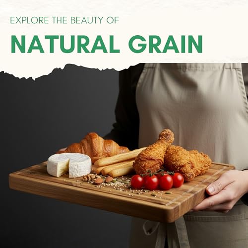 Acacia Wood Cutting Boards for Kitchen (Edge Grain / 17"L x 13"W)