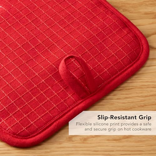 Gourmet Series Gridlines Pot Holders 2 (Passion Red)