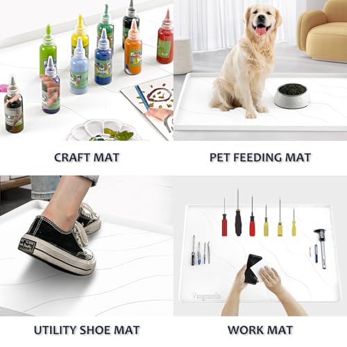 Premium Under Sink Mats for Kitchen Waterproof 34" x 22" (White / 34'' x 22'' x 1'')