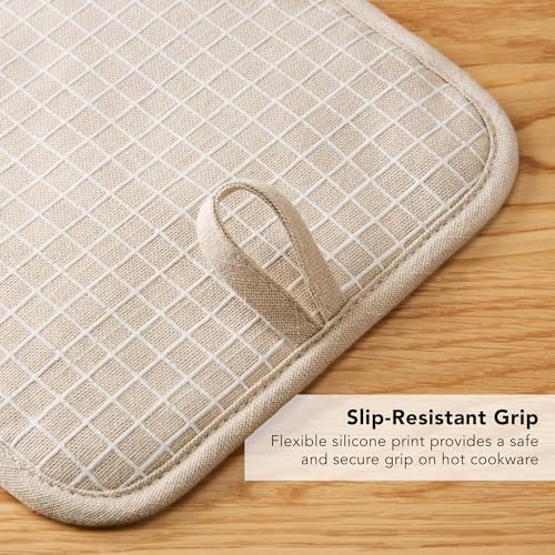 Gourmet Series Gridlines Pot Holders 2 (Milkshake Tan)