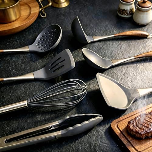 Silicone Cooking Utensil Set 7 (Gray)