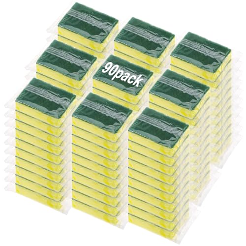 90Pack Individually Wrapped Sponges Uncompressed Kitchen Cleaning