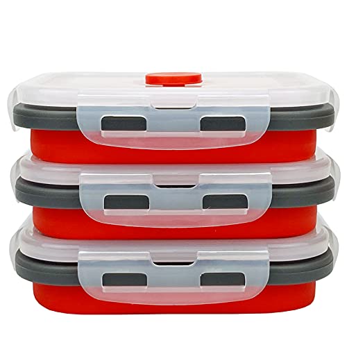 3piece Collapsible Food Storage Containers with Lids