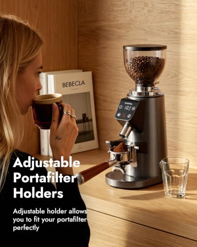 64MM Flat Burr Coffee Grinder Electric (Gunmetal Gray)