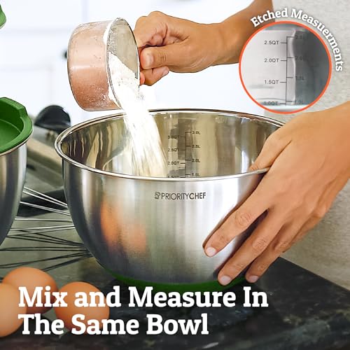 Premium Mixing Bowls With Airtight Lids Set (Green)