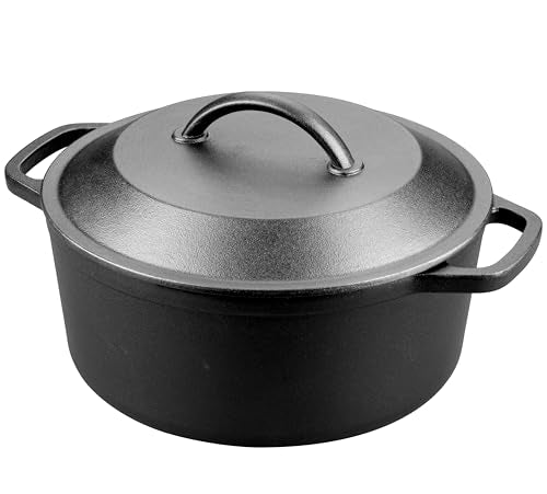 Pre Seasoned Cast Iron Dutch Oven with Lid (6 QT)