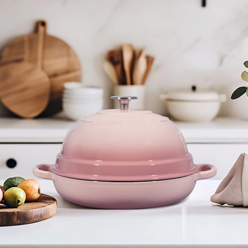 Enameled Cast Iron Dutch Oven Pot with Lid (Pink)