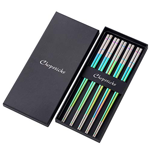 5 Pair Stainless Steel Chopsticks