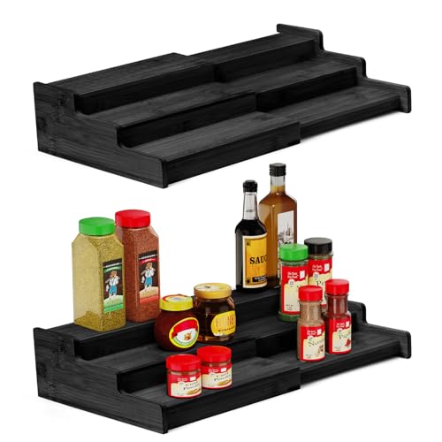 Spice Rack 3 Tier Natural Bamboo