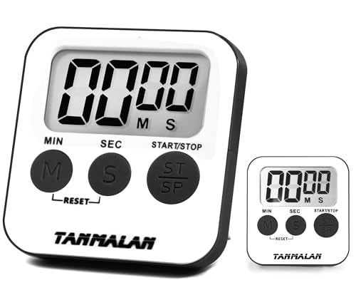 Easy to use Kitchen Timer for Cooking Loud Alarm (Grey 2 Pack)