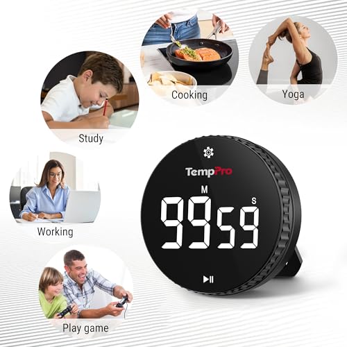 Magnetic Kitchen Timers for Cooking (Digital Timer with Knob)