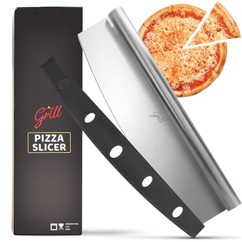 Pizza Cutter Rocker Blade By Hans Grill 14" Large Pizza Slicer Sharp