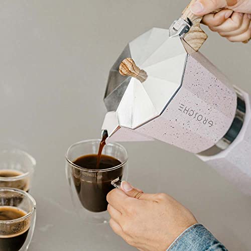 Milano Stovetop Espresso Maker Moka Pot 6 espresso Cup 9.3 oz Pink (6 espresso cups / Pink)