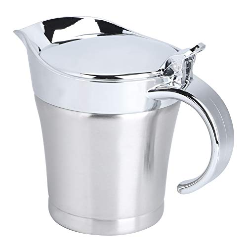 304 Stainless Steel Double Layer Insulation Gravy Boat Sauce Pot Flavor Serving Jug Kitchen Utensils 450ml for and Sauces