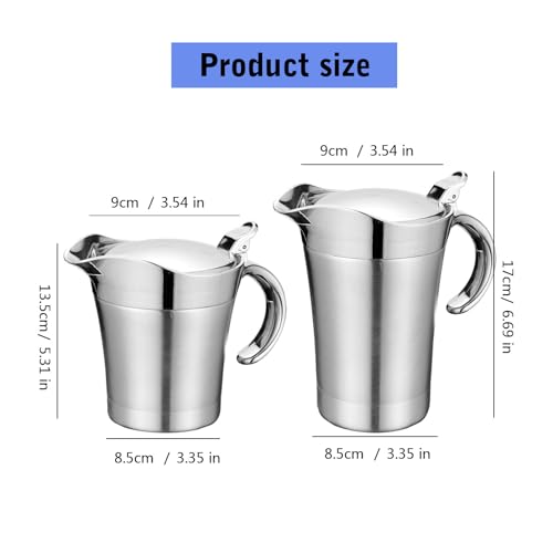 Effective Insulated Gravy Pots with Lid Stainless Steel Thermal for and Sauce Serving Kitchens Essential Thermal (800ml)