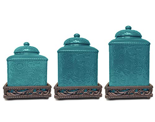 HiEnd Accents Savannah 3 Piece Canister with Base