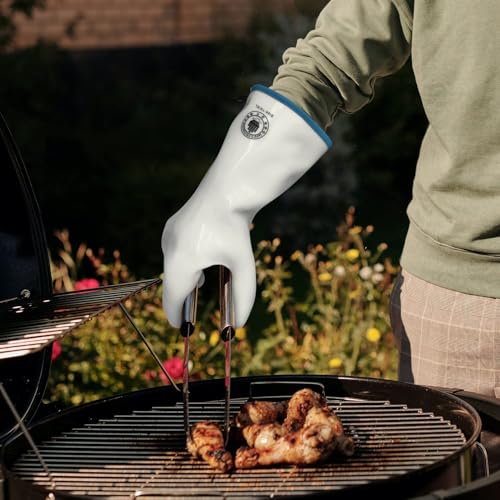 Silicone Oven Gloves (White Standard / 10/XL)