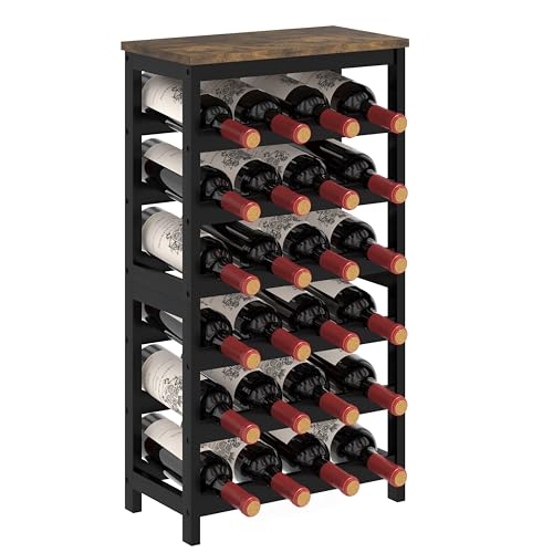 6 Tier Bamboo Wine Rack Freestanding Floor