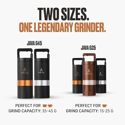 VSSL Java G45】Premium Manual Coffee Grinder (Carbon / 45 Gram Standard)