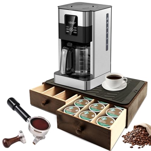 Wooden Coffee Pod Holder with Silicone Non