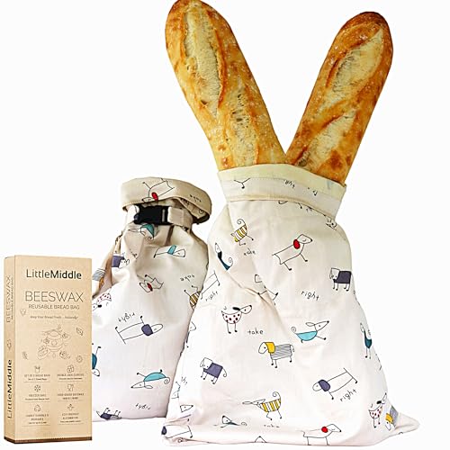 2 XL Beeswax Bread Bags for Homemade Bread