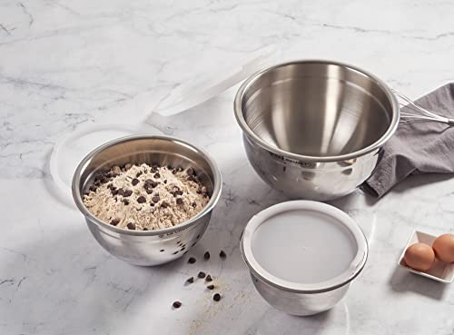 Stainless Steel Nested Mixing Bowls with Plastic Lids (Mixing Bowls with Plastic Lids)