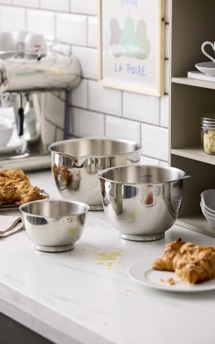 Margrethe 18 8 Stainless Steel Mixing Bowl Set (Stainless Steel / 1.5L/2L/3L)