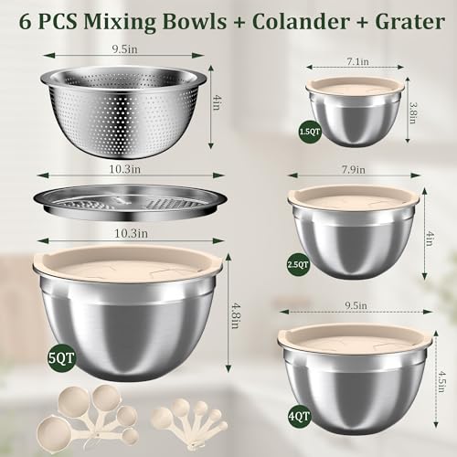 Mixing Bowls with Lids Set (Cream)