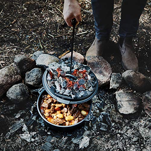 6 Qt Cast Iron Dutch Oven for Camping
