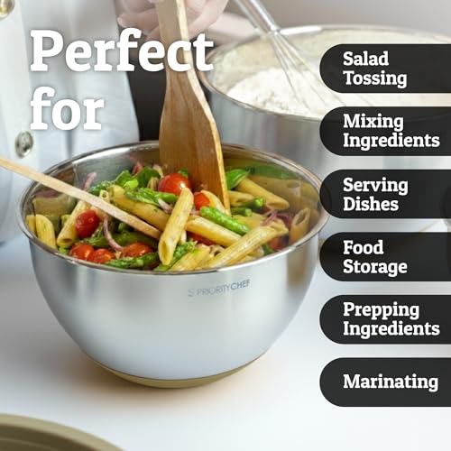 28pc Stainless Steel Mixing Bowls with Lids Set (Utensils - Khaki)