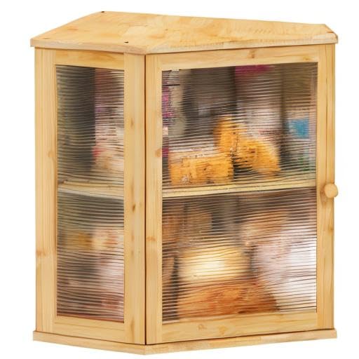 Corner Bread Box for Kitchen Counter (Natural / Extra Large)
