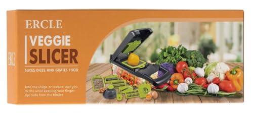 16-in-1 Vegetable Chopper, Vegetable Cutter & Slicer with Container, Multifunctional Manual Food Dicer, Shredder, Grater & Julienne Cutter for Kitchen