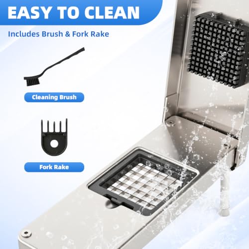 Stainless Steel Vegetable Chopper with Safety Mandoline Slicer & Container