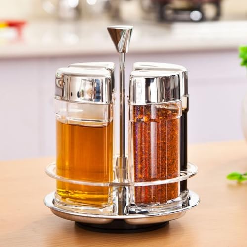 Oil and Vinegar Dispenser Set for Kitchen Set of 4 Bottles
