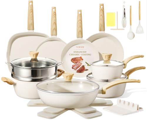 26Pcs Pots and Pans Nonstick Ceramic Cookware Set Nontoxic