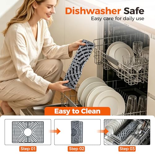 Silicone Sink Protector for Kitchen Sink (19x13 Center)