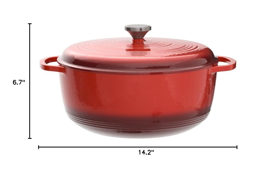 Essential Enamel Cast Iron Dutch Oven (Poppy)
