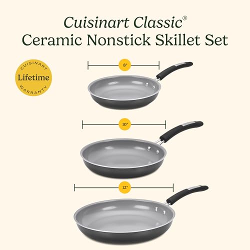 3 Pc Classic Ceramic Nonstick Skillet Set