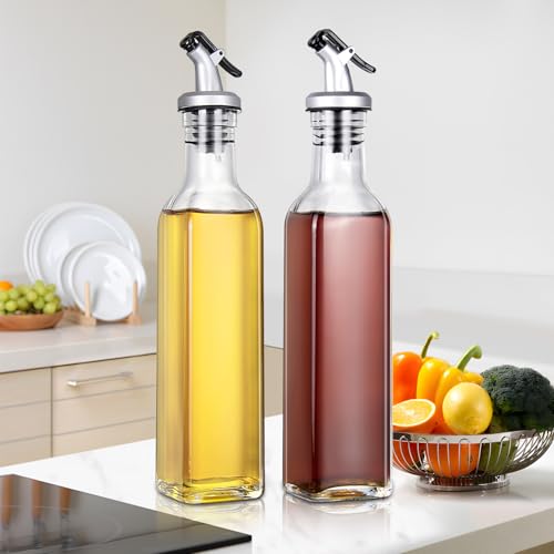 8 oz Glass Olive Oil Dispenser Bottles with Pourers