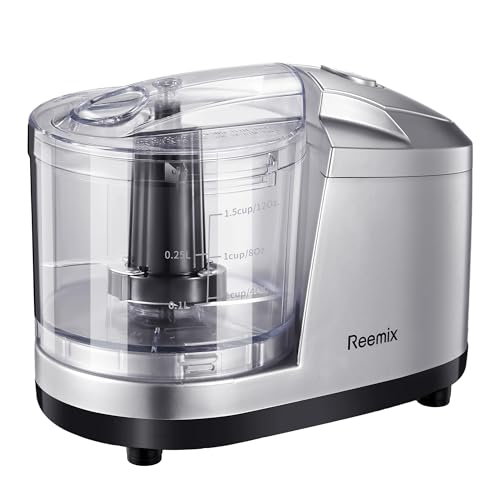 1.5-Cup One-Touch Electric Food Chopper, 100W Mini Food Processor Meat Grinder, Mix, Chop, Mince and Blend Vegetables, Fruits, Nuts, Meats, Stainless Steel Blade