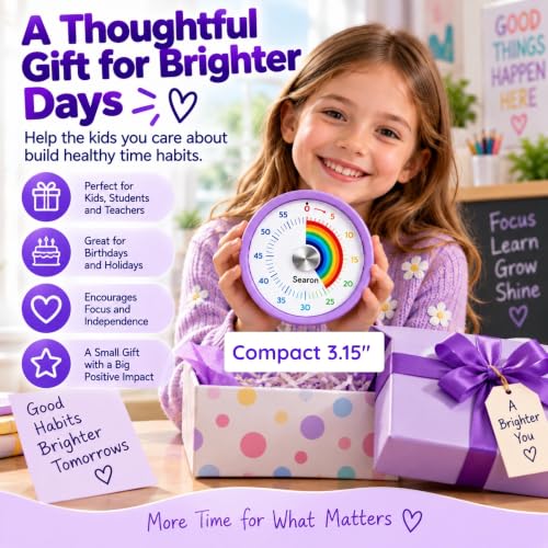 Magnetic Visual Timer for Classroom (Purple)