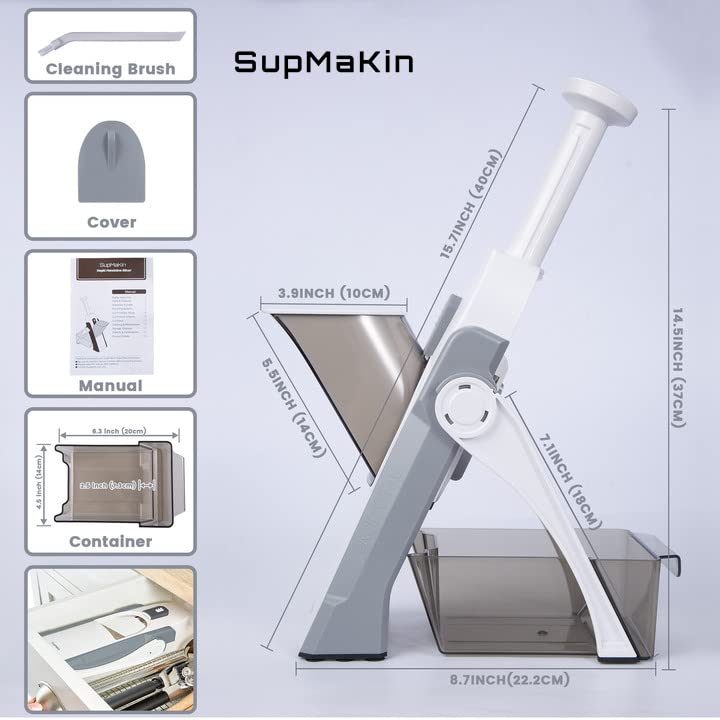Safe Mandoline Slicer (Gray)